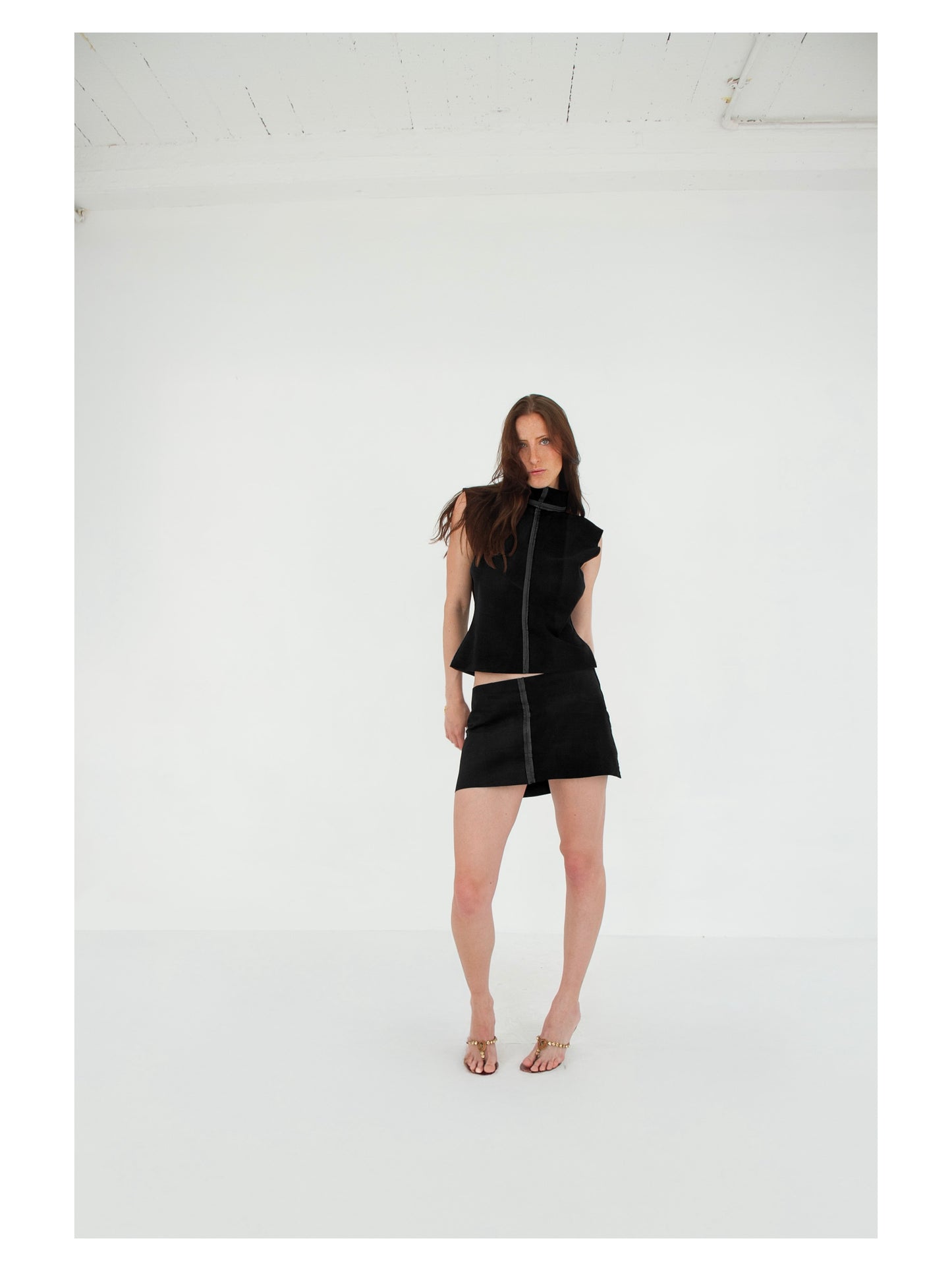 The Tunic Top and Mini Skirt Set ONYX fun front suede
