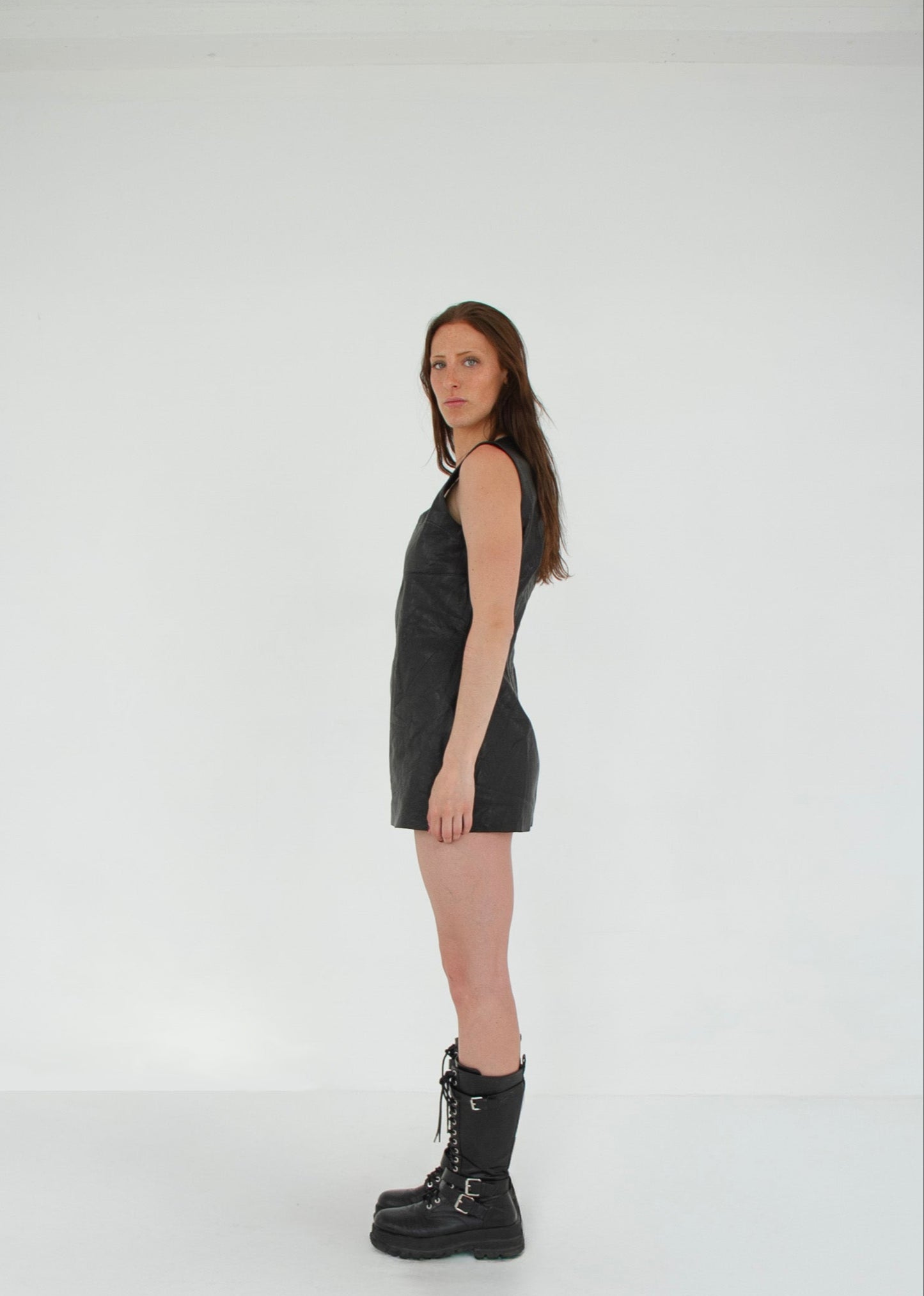 The Mini Dress ONYX left leather 76cm