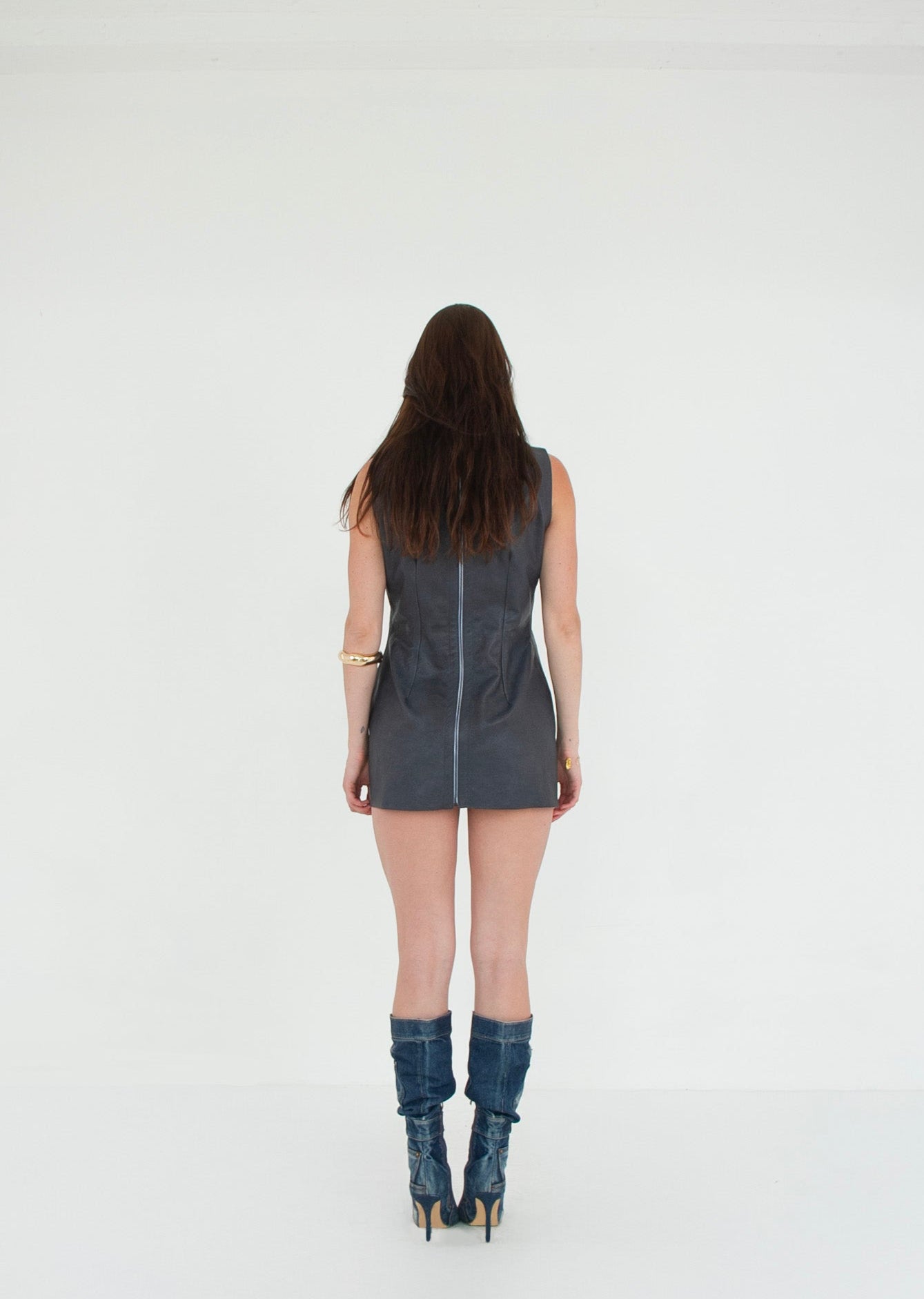 The Mini Dress GENIE back leather 76cm