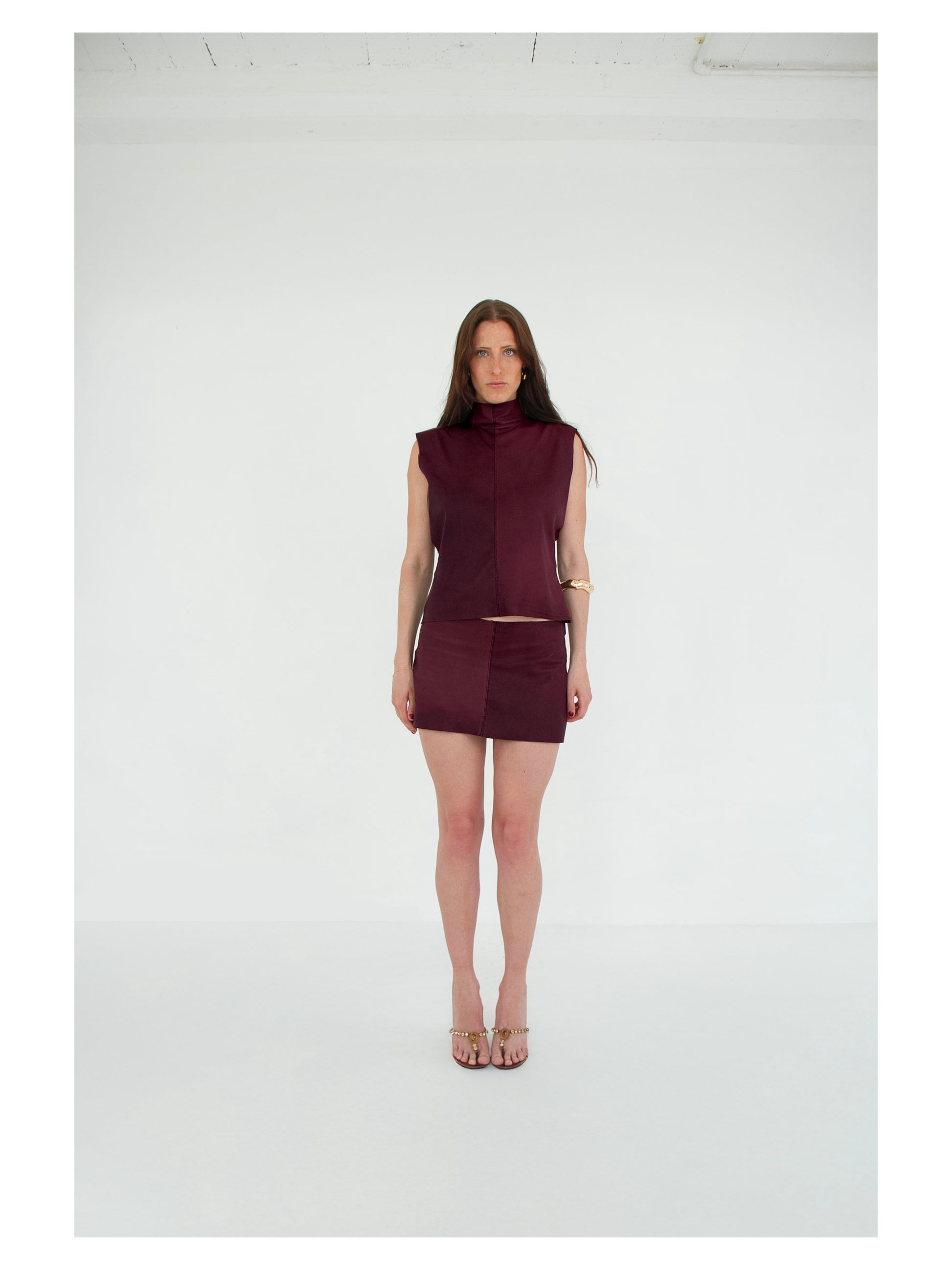 The Tunic Top HAZE front leather