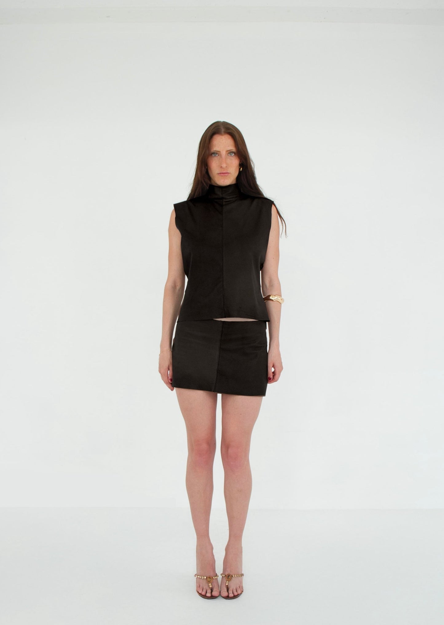 The Tunic Top ONYX front leather