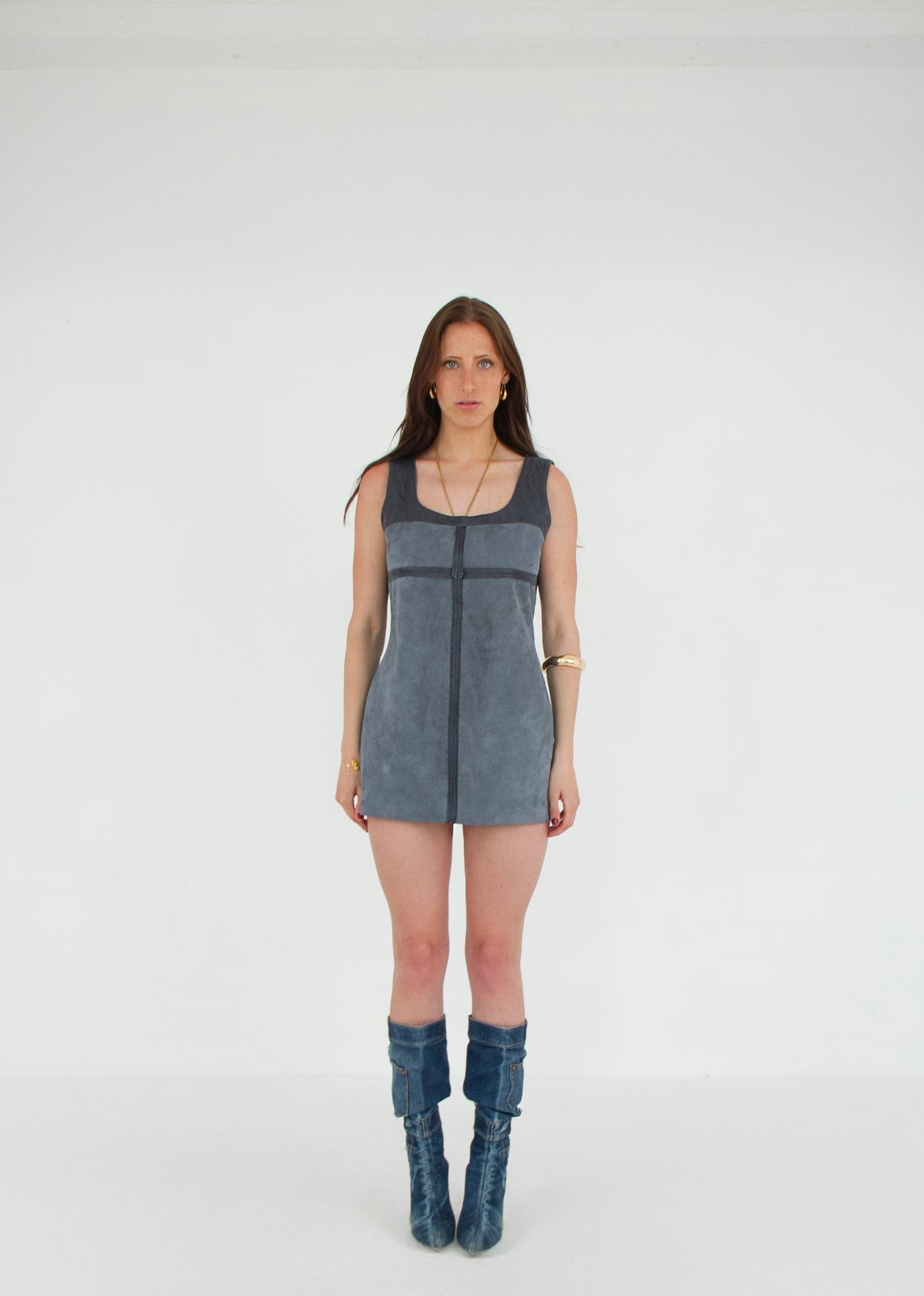 The Mini Dress GENIE front suede 76cm