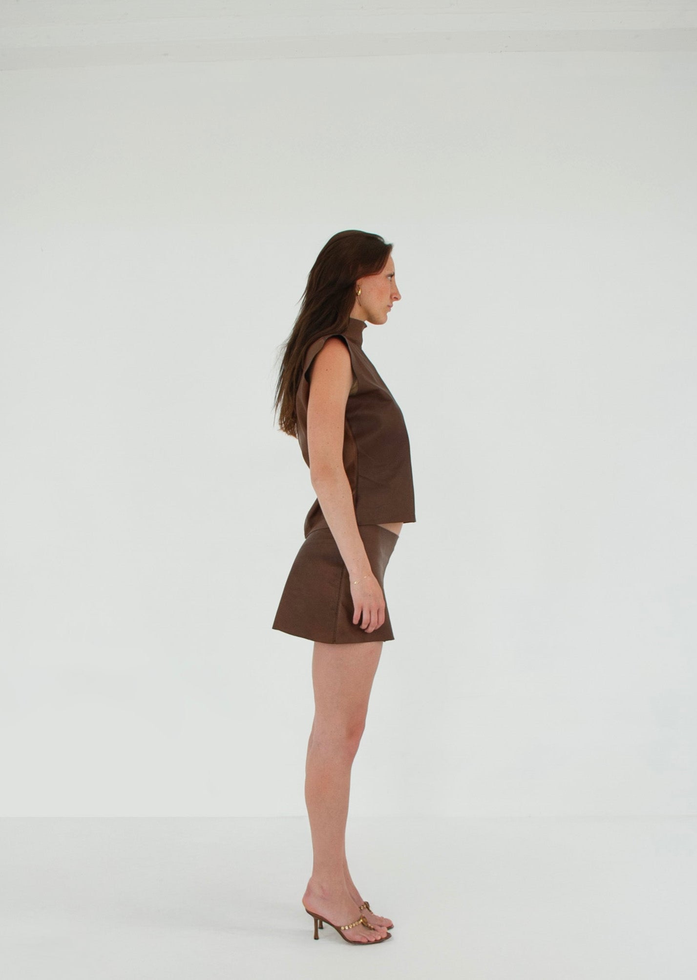 The Tunic Top COCOA right leather