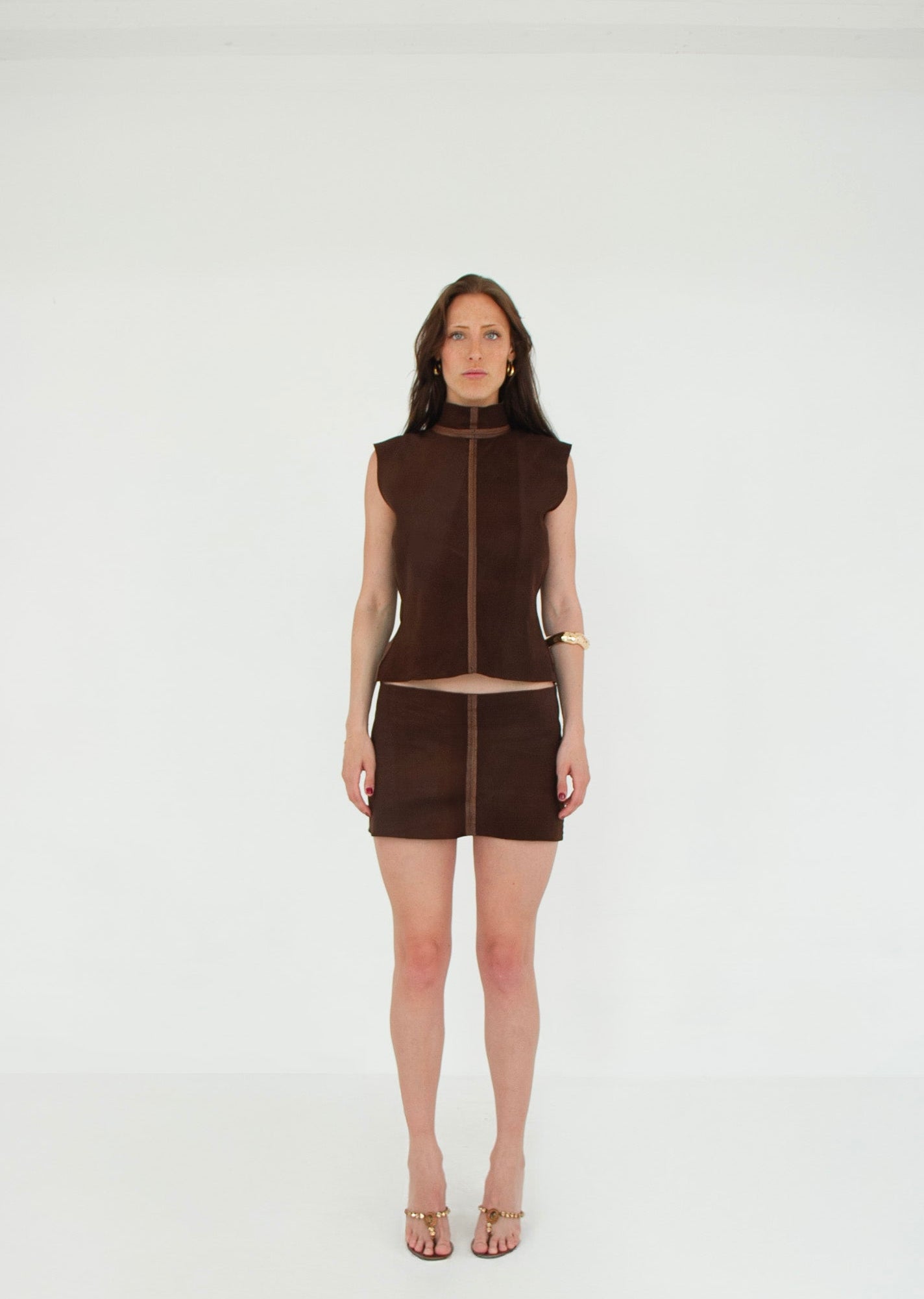The Tunic Top COCOA front suede