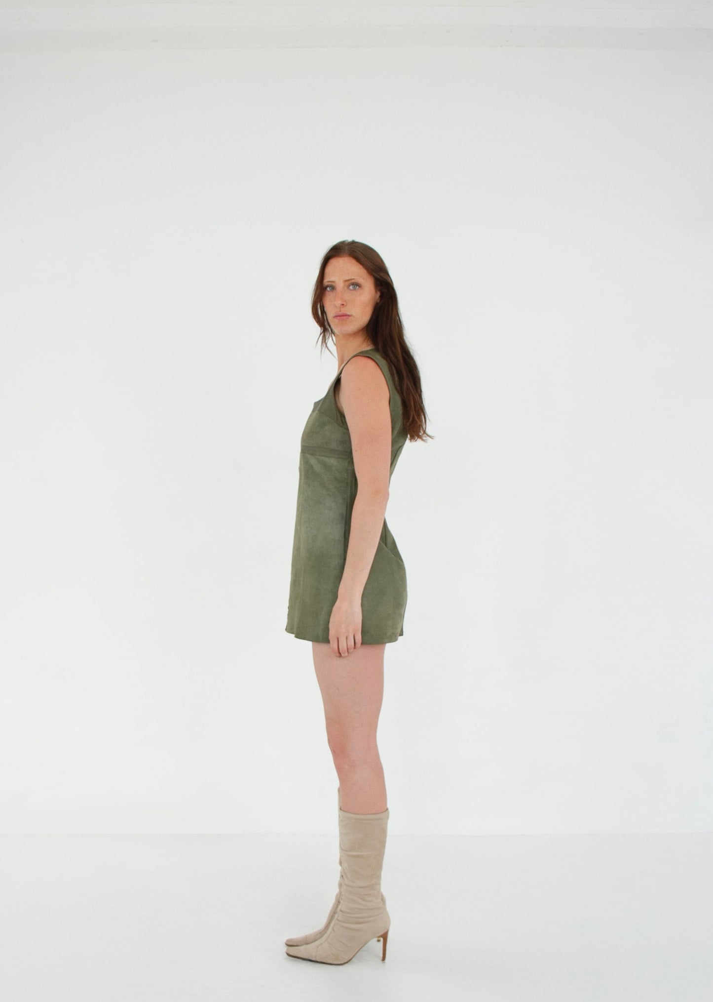 The Mini Dress BUD left suede 76cm