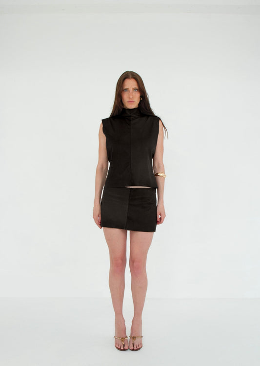 The Tunic Top ONYX front leather